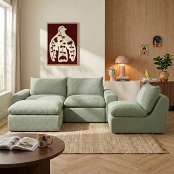 Chauffeuse compressée MEKA 1 place tissu chenille vert