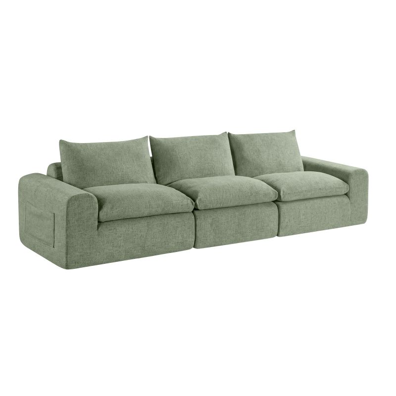 Chauffeuse compressée MEKA 1 place tissu chenille vert
