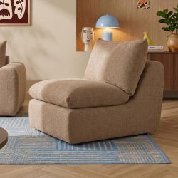 Chauffeuse compressée MEKA 1 place tissu chenille marron
