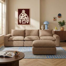 Chauffeuse compressée MEKA 1 place tissu chenille marron