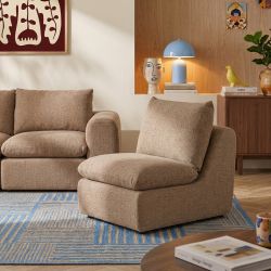 Chauffeuse compressée MEKA 1 place tissu chenille marron