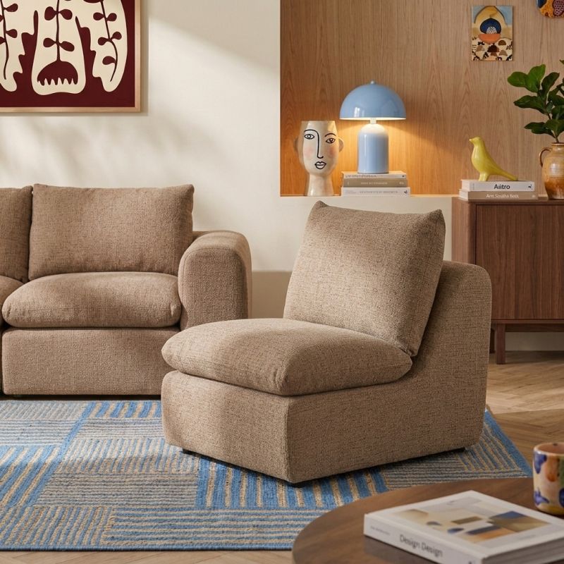 Chauffeuse compressée MEKA 1 place tissu chenille marron
