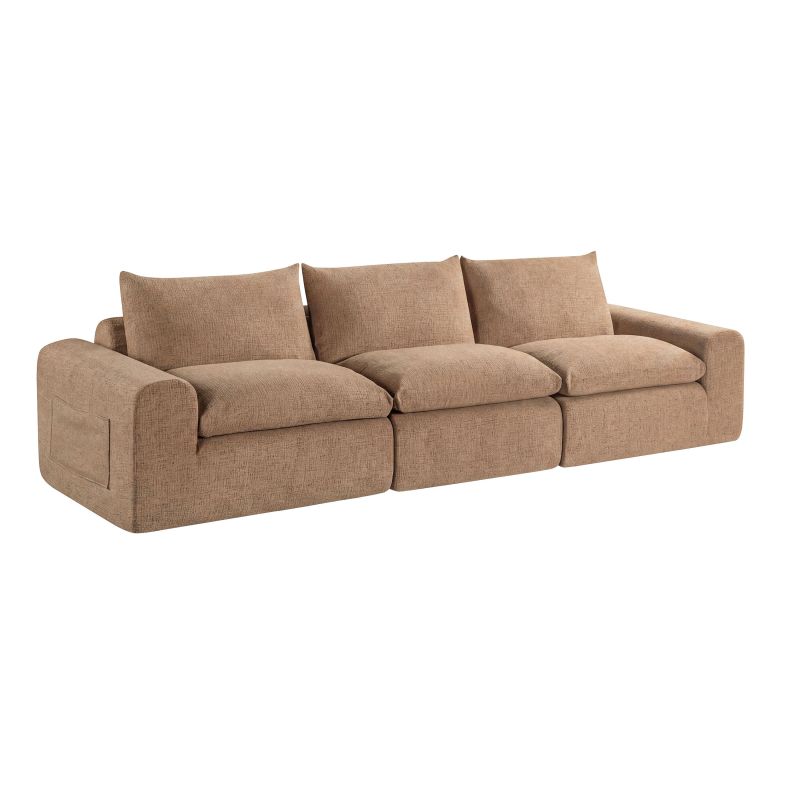 Chauffeuse compressée MEKA 1 place tissu chenille marron