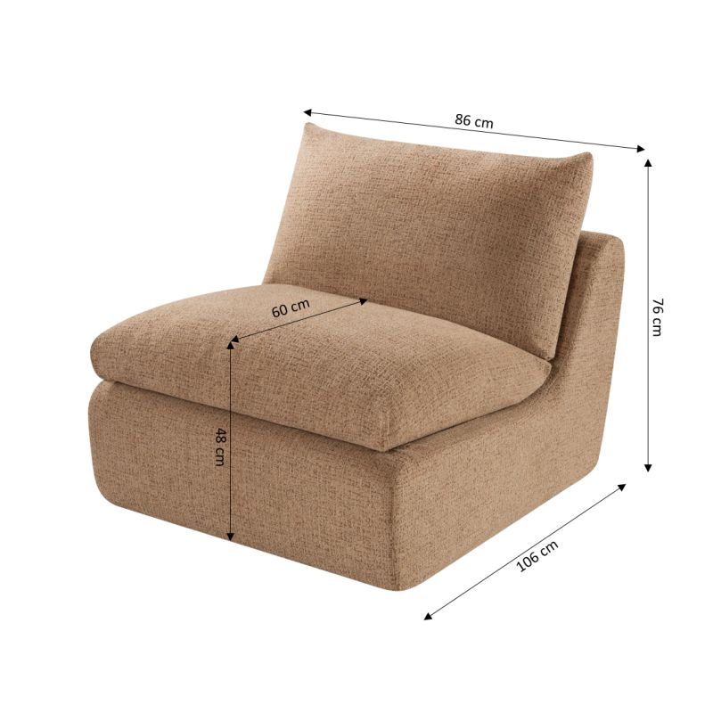 Chauffeuse compressée MEKA 1 place tissu chenille marron