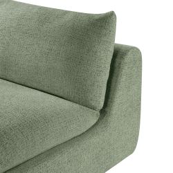 Canapé droit modulable compressé MEKA 3 places tissu chenille vert