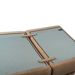 Canapé droit modulable compressé MEKA 3 places tissu chenille marron