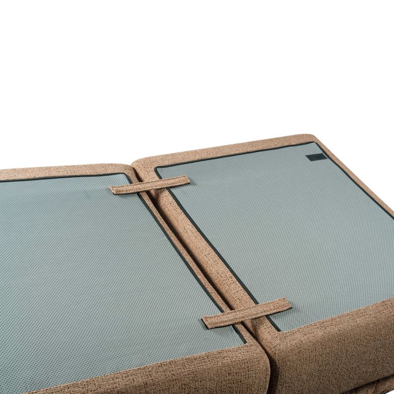 Canapé droit modulable compressé MEKA 3 places tissu chenille marron