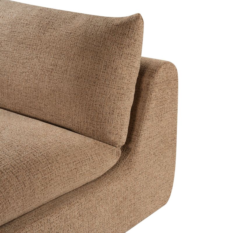 Canapé droit modulable compressé MEKA 3 places tissu chenille marron
