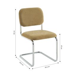 Lot de 2 chaises SELA tissu vert et pieds métal