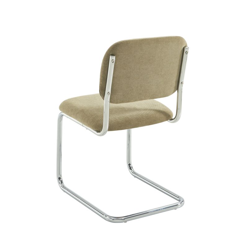 Lot de 2 chaises SELA tissu vert et pieds métal
