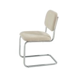 Lot de 2 chaises SELA tissu beige et pieds métal