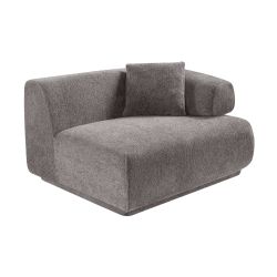 Canapé d'angle gauche compressé VENA 4 places tissu bouclette texturé marron