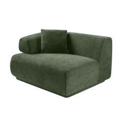 Canapé d'angle droit compressé VENA 4 places tissu bouclette texturé vert