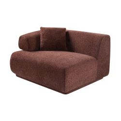 Canapé d'angle droit compressé VENA 4 places tissu bouclette texturé terracotta