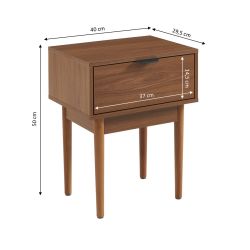 Lot de 2 chevets ALMA effet noyer 40cm