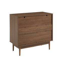 Commode ALMA effet noyer 3 tiroirs 80cm