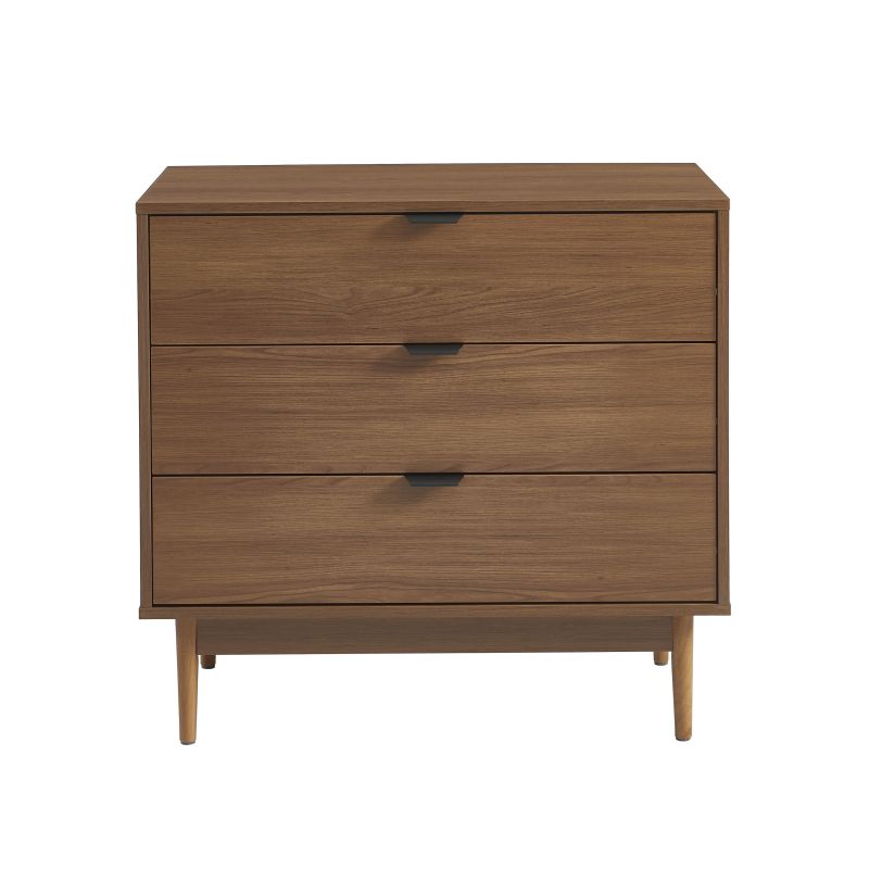 Commode ALMA effet noyer 3 tiroirs 80cm