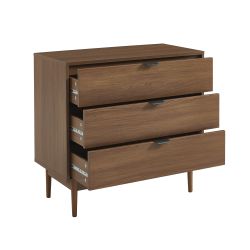 Commode ALMA effet noyer 3 tiroirs 80cm