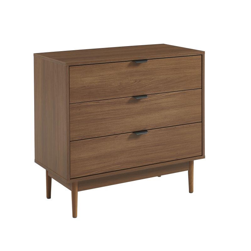 Commode ALMA effet noyer 3 tiroirs 80cm