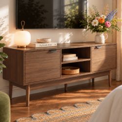 Meuble tv ALMA effet noyer 130cm