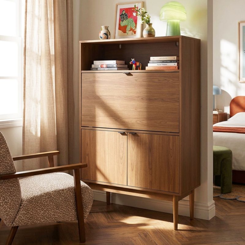Secrétaire ALMA effet noyer 90cm